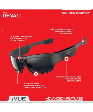 iVue Denali 2K/1080P HD Camera Glasses | Sport Sunglasses DVR | 120FPS | Black - Buy Online on SooperMarket.com