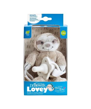 Dr. Brown's Baby Pacifier 0-6m with Soft Lovey Sloth and Teether - Pink - Buy Online on SooperMarket.com
