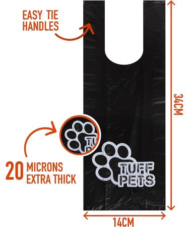 Tuff Pets 50% Stronger Dog Poo Bags | Biodegradable Eco Dog Poo Bags with Tie Handles on a Roll Cornstarch | 16 Dispenser Refill Rolls | Thick Doggy Poop Bags - Buy Online on SooperMarket.com