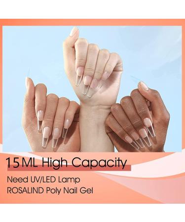 White Poly Nail Gel Kit for Beginners - 15ml Builder Extension Set with Slip Solution | DIY Nail Art Women Gift - Buy Online on SooperMarket.com