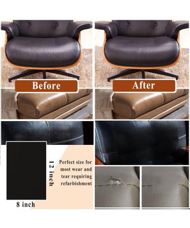 Dark Green Leather Repair Patch 8x12 Inch with Reinforcement Tape - Self Adhesive for Furniture, Sofas, Car Seats - Premium PU Leather Repair Kit (2 Pack) - Buy Online on SooperMarket.com