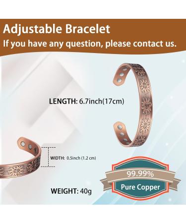 EnerCoppeX Copper Magnetic Bracelet for Women - Detox Jewelry with 3500 Gauss Magnet (CPB-2052) - Buy Online on SooperMarket.com