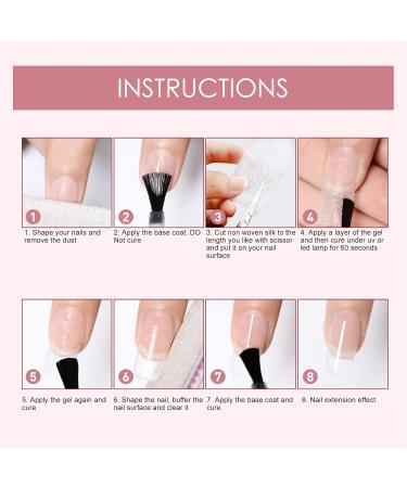 10PCS Nail Extension Fiberglass Kit with 20ml Nail Repair Gel - Long Lasting Anti-Cracking Fibers for Home Salon - Buy Online on SooperMarket.com