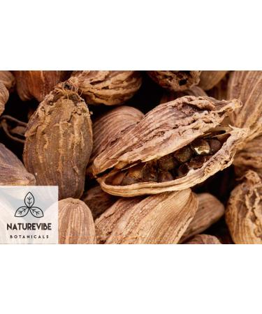 Naturevibe Botanicals Organic Black Cardamom Pods Whole 3.5oz (100g) | Non-GMO, Gluten Free Indian Spice - Buy Online on SooperMarket.com