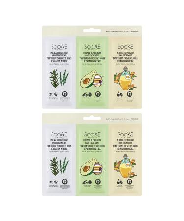 Soo'AE Intense Repair 3Day Hair Treatment | Argan Oil + Honey Avocado + Tea Tree Rosemary (0.35 fl. oz. / 10 ml) x 3 - 2 Count Bundle set
