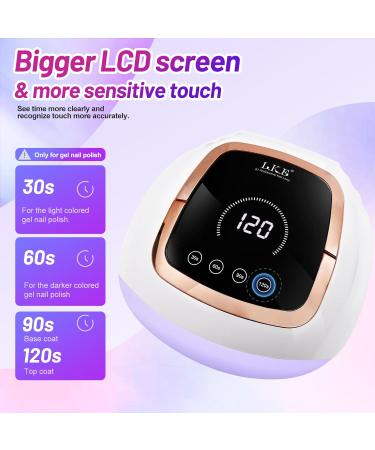 268W UV Nail Lamp with Sensor, Timer Setting, LCD Screen - Professional Nail Art Tool for DIY at Home Salon - Off-White - Buy Online on SooperMarket.com