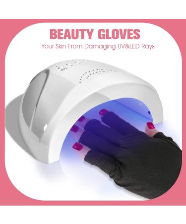 WLLHYF Anti UV Gel Nail Gloves - Fingerless Sun Protection Gloves 22cm-Black - Buy Online on SooperMarket.com