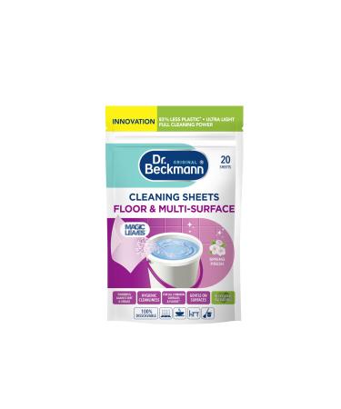 Dr. Beckmann Floor & Multi-Surface Cleaning Sheets |Powerful against dirt & grease | Fast Drying | Gentle on Surface | Spring Fresh | 20 sheets