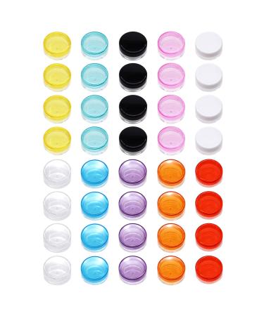Pudsern 40 pieces 5G cosmetic container empty round cosmetic container with lid plastic container for creams nail polish lip balm lip gloss make-up storage (10 colors) 5G-40PCs