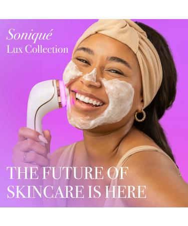 LED Technologies Lux Collection Soniqu Sonic Facial Cleansing Brush | Acne & Wrinkle Reduction | Red & Blue Light Therapy | International Shipping - Buy Online on SooperMarket.com