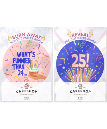Cakeshop Burn Away Cake Edible Topper Pack | 1 x Icing sheet & 1 x Wafer Sheet | 'What's Funnier Than' Joke For Him or Her | Customise With Your Required Ages | Multiple Shapes & Sizes to Choose Prime - Buy Online on SooperMarket.com