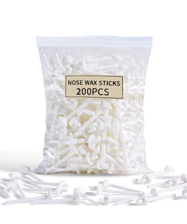 200 Pcs Wax Sticks, Nose Wax Kit Accessories, Waxing Sticks for Nose Hair Remover, Wax Applicator Sticks for Nostril Nasal Cleaning Ear Face Eyebrows Hair Removal for Men Women WK-04