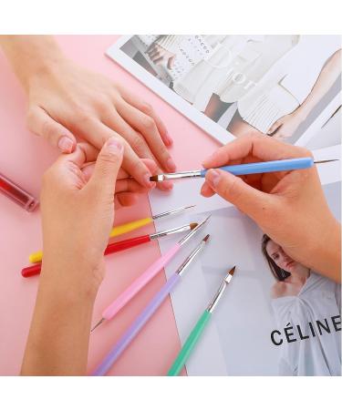 WLLHYF 6Pcs Nail Art Brushes Set - Design Tools for Gel Nail Polish, Carved Brush, Liner Brush, Dotting Pen - Ideal for Home Salon DIY Manicure - Buy Online on SooperMarket.com