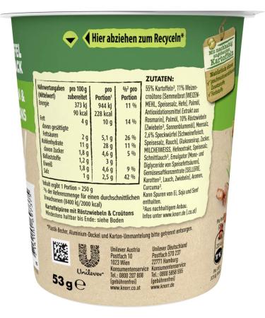 Buy Knorr Snack Bar Mashed Potatoes with Roast Onions & Croutons - Pack of 8 (8 x 53g) | International Shipping Available - Buy Online on SooperMarket.com