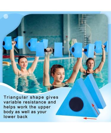4 Pcs Triangular Aquatic Exercise Dumbbells Set - Blue EVA Foam Water Weights for Pool Exercise - Resistant Water Aerobics Equipment - Buy Online on SooperMarket.com