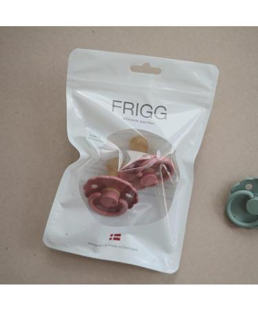 FRIGG Daisy Natural Rubber Baby Pacifier 2-Pack - Dusty Rose/Lily Pad 0-6 Months (BPA-Free, Made in Denmark) - Buy Online on SooperMarket.com