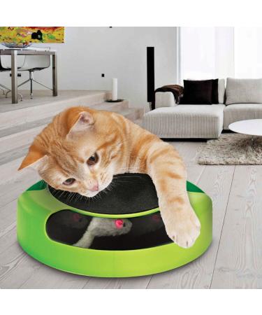Tech Traders Cat Kitten Catch the Mouse Plush Moving Toy Scratching Claw Care Mat Play Toy