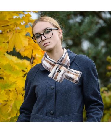 Vesone Neck Heating Pillow | Heated Scarf with 3 Temperature Settings | Versatile Neck Warmer for Men Women & Girls | Cream White Striped - Buy Online on SooperMarket.com