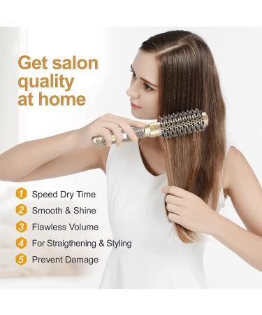 Professional Round Brush for Blow Drying - Nano Ceramic & Ionic Tech, Boar Bristles, 2 Inch Barrel - Sndyi - Buy Online on SooperMarket.com