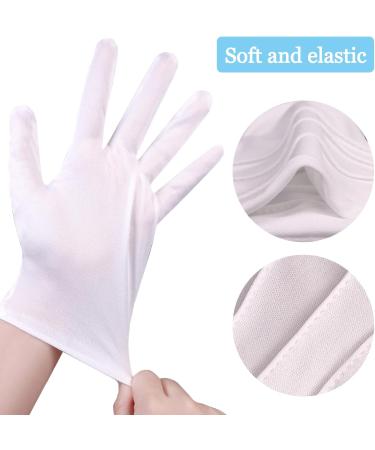 Omjmyy White Gloves - 6 Pairs of Sweatproof Nylon Gloves for Women & Men | Perfect for Skin Care Evening Wear Cosplay & Jewelry Inspection - Buy Online on SooperMarket.com
