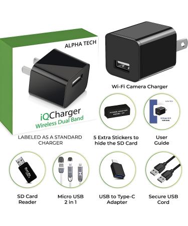 Wireless Hidden WiFi Spy Camera Charger - HD 1080P Remote View - USB Nanny Security Cam for iOS Android - Premium Hidden Camera - Buy Online on SooperMarket.com