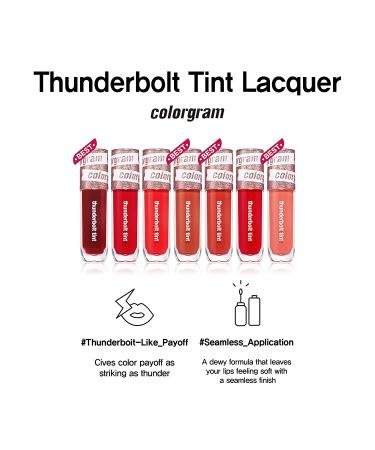 COLORGRAM Thunderbolt Tint Lacquer - 09 Soft Tok | Moisturizing High Pigment Lip Stain with Argan Oil - Long-Lasting & Weightless Formula - 0.2 fl.oz - Buy Online on SooperMarket.com