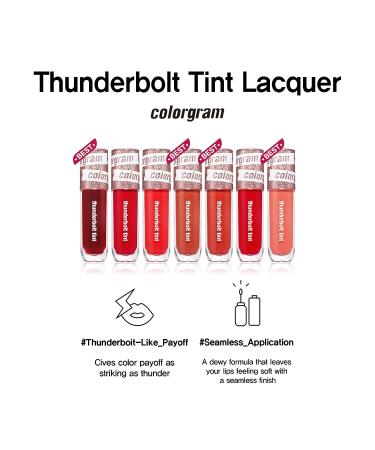 COLORGRAM Thunderbolt Tint Lacquer - Long Lasting Lip Stain (0.2 fl.oz) - 08 Crush Tok - Buy Online on SooperMarket.com