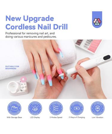 SAVILAND Electric Nail File 2024 - Portable White Nail Drill PRO with 12 Bits | Fast Nail Art Removal & Perfect Gift for Nail Lovers - Buy Online on SooperMarket.com