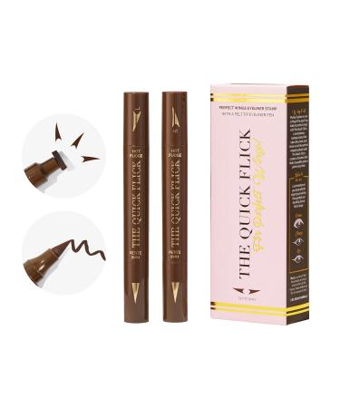 Quick Flick Hot Fudge Cat Eyeliner Stamp - Smudge-Proof 10mm Winged Liquid Eyeliner Pen Set - Buy Online on SooperMarket.com