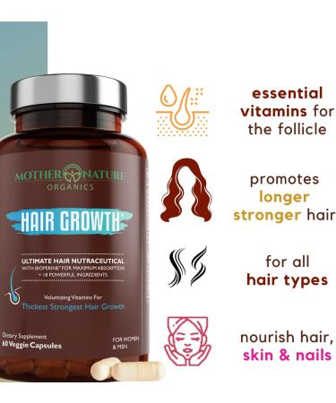 Women's Hair Growth Supplement with Collagen, Keratin & Biotin - 60 Capsules for Thicker, Fuller Hair & Faster Regrowth - Vegan & Non-GMO - 1 Month Supply - Buy Online on SooperMarket.com