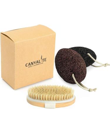 2 Pcs Pumice Stone Dead Hard Skin Callus Remover for Feet/Hands/Body 2 Different Coarse Levels Foot Scrubber Stone with Dry Bath Brush - Buy Online on SooperMarket.com