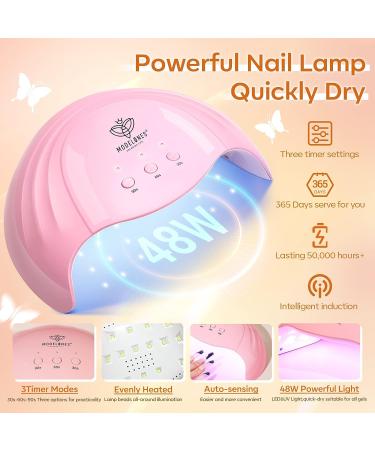Modelones Poly Nail Gel Kit 8 Colors with 48W LED Nail Lamp - Professional Manicure Kit for Valentine's Day - Buy Online on SooperMarket.com