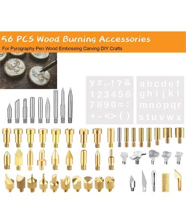 56-Piece Wood Burning Pyrography Pen Accessories Set for DIY Crafts - Buy Online on SooperMarket.com