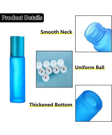 8 Pack Empty Glass Roll-On Bottles with Stainless Steel Rollers - Essential Oils Lotions & Perfumes - Vibrant Colors for Home & Travel | International Shipping - Buy Online on SooperMarket.com