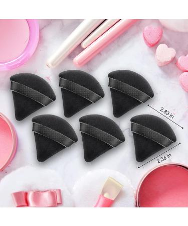 Velour Powder Puff Triangle Set for Face & Body - 6PCS Black Makeup Puffs - Buy Online on SooperMarket.com