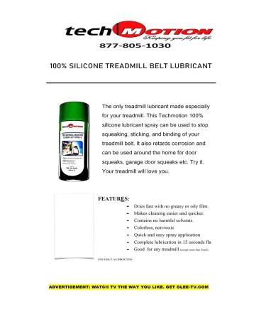 100% Silicone Treadmill Lubricant Spray - Tread Belt Deck Lube TM-01309 - Buy Online on SooperMarket.com