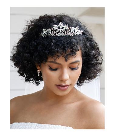 Sweetv Rose Gold Wedding Tiara - Crystal Bridal Crown for Women - Princess Costume Crown for Birthday Party Prom - Buy Online on SooperMarket.com