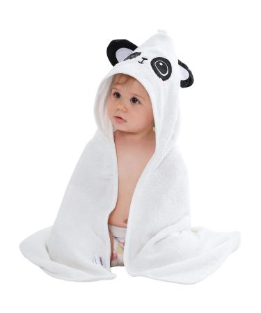COOKY.D Bamboo Hooded Baby Bath Towel Toddler Wearable Blanket Boy Girl Animal Bathrobe Panda 75x75cm