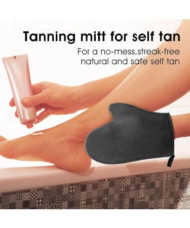 WLLHYF Self Tanning Mitt Applicator - Ultra Soft 3D Design Glove for Face and Back - Black Tanner Mitts for Smooth Application - Buy Online on SooperMarket.com