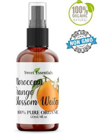 Organic Moroccan Orange Blossom Water - 4oz Glass Bottle | 100% Pure Neroli Water | Hydrating & Rejuvenating | Imported from Morocco - Buy Online on SooperMarket.com