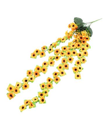 Zerodeko 5 Strings Simulation to Japan Home Decoration Simulated Sunflower Fake Sunflower Garland Sun Flowers Home Decor Sunflower Rattan Prop Fall Wedding Decor Silk Flower Vine Plant Orangex5pcs 94x16cmx5pcs