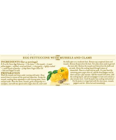De Cecco Egg Fettuccine No.103 8.8 oz - Pack of 4 | Imported Italian Pasta - Buy Online on SooperMarket.com