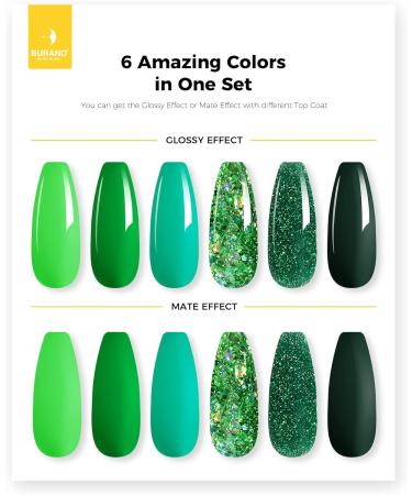 BURANO Poly Extension Gel Nail Kit - 6 Colors Builder Set for DIY Nail Art - Green Poly Nail Gel Kit for Beginners & Professionals - Buy Online on SooperMarket.com
