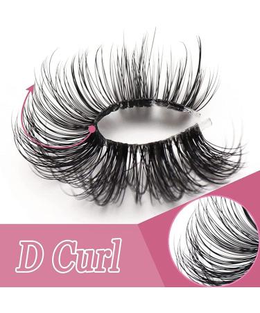 10 Pairs False Eyelashes - Russian Strip Lashes Thick DD Curl Fluffy Wispy Faux Mink Lashes Reusable Natural Soft Eye Lashes (D-001) - Buy Online on SooperMarket.com