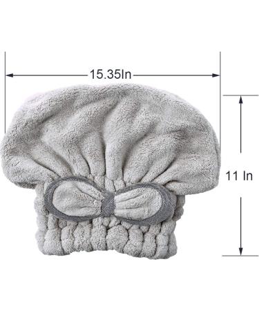 Buy Jseng Ultra Absorbent Microfiber Hair Drying Towel Cap Fast Drying & Soft Shower Cap for Women & Girls | Gray & White - Buy Online on SooperMarket.com