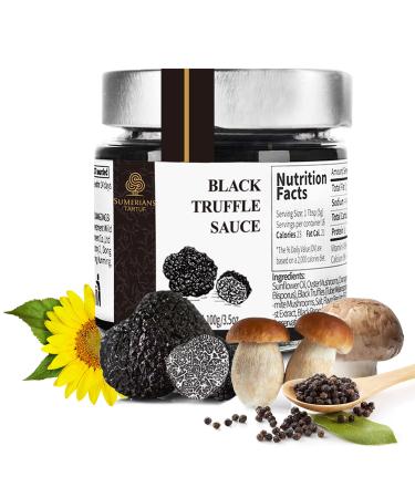 SUMERIANS TARTUF Black Truffle Sauce Truffle Seasoning Mushroom Paste Original Truffle Flavor Sauce for Pizza Risotto Meats Antipasto Porridge Pasta Sandwich Bagel etc. Tuber Melanosporum Plant Based Vegan GMO Free Cook 3.