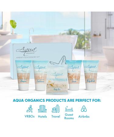 Shoppe All-in-Kit | Aqua Organics 75-Piece Amenity Kit | Bulk 1oz Travel Size Toiletries for Hotels AirBnBs & Vacation Rentals - Buy Online on SooperMarket.com