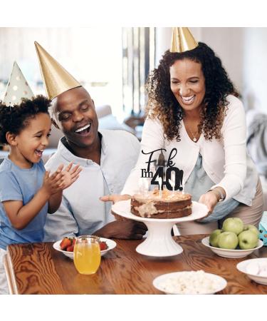 VIKY 40th Birthday Cake Topper | Glittery Kuchendeko for Men | Black 40th Birthday Party Decoration | Celebrate in Style - Buy Online on SooperMarket.com