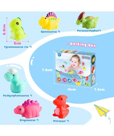 EUCOCO Dinosaur Bath Toys for 1-5 Year Old Boys and Girls - Light Up Toddler Bath Toys - Perfect Birthday Gifts for Kids - Colorful and Fun - Buy Online on SooperMarket.com