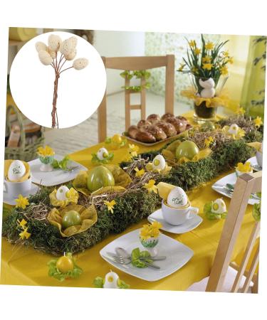 Alipis 27pcs Egg Twig Cutting Easter Egg Flower Arrangement Desk Top Decor Easter Ornament Diy Easter Eggs Easter Eggs Garland Hanging Easter Egg Tree Decoration Spray Iron Wire Beige 14.50X1.80X1.80CM - Buy Online on SooperMarket.com